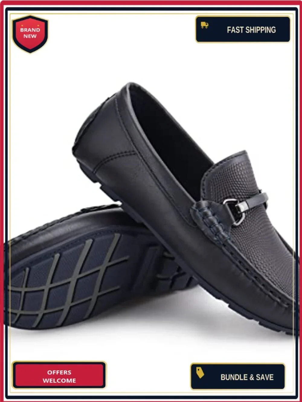 Kids Penny Loafer Slip-On Mocc Boys Dress Shoes Faux Leather